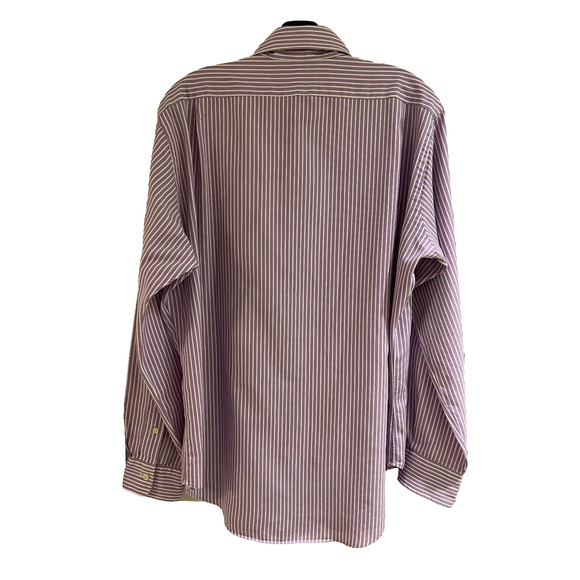 Ralph Lauren Classic Fit Men's Dresst Shirt M Lilac with White Pin stripes A+ - Picture 2 of 4